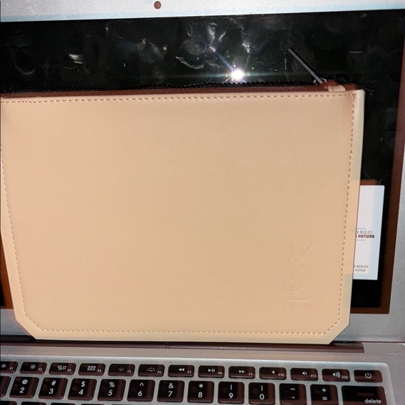 COPY - YSL Beige Leather Pouch - Picture 1 of 5